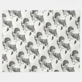 Couverture Polaire Cheval Pinto Paint Christmas et Père Noël (Devant (Horizontal))