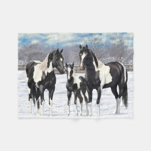 Couverture Polaire Cheval Pinto Quarter Noir Chevaux Paint Chevaux Da