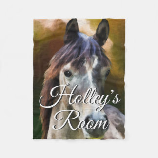 Couverture Polaire Cheval Portrait Peinture Art Personnalisé