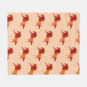 Couverture Polaire Cheval rouge, feu cheval art Fleece Blanket (Devant (Horizontal))