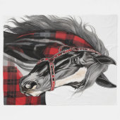 Couverture Polaire Cheval Rouge Plaid (Devant (Horizontal))