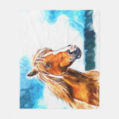 Couverture Polaire Cheval rouge sur le ciel Fleece Blanket (Devant)