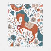 Couverture Polaire Cheval scandinave mignon (Devant)