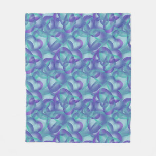 Couverture Polaire Chevauchement Coeurs Abstrait Dans Motif Aqua Viol