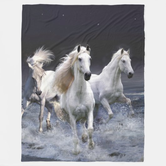Couverture Polaire Chevaux à lancer l'oreiller (Devant)
