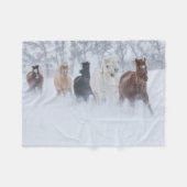 Couverture Polaire Chevaux à travers la neige (Devant (Horizontal))