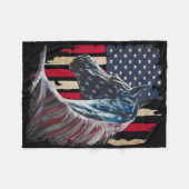 Couverture Polaire Chevaux Amérique Drapeau 4 juillet Jour de l'Indép (Devant (Horizontal))
