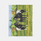 Couverture Polaire Chevaux Appaloosa Noir Dans Les Pâturages D'Été (Devant)