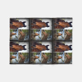 Couverture Polaire Chevaux Brown Dans Un Collage Photo. (Devant (Horizontal))