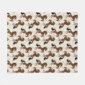 Couverture Polaire Chevaux Bruns de Campagne (Devant (Horizontal))