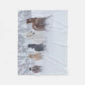 Couverture Polaire Chevaux courant à travers la neige (Devant)