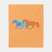 Couverture Polaire Chevaux Courir Blanche Toison (Devant)