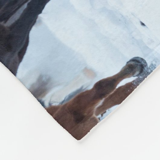 Couverture Polaire Chevaux dans le froid (Coin)