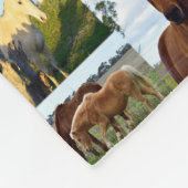 Couverture Polaire Chevaux Dans Un Collage Photo, (Coin)