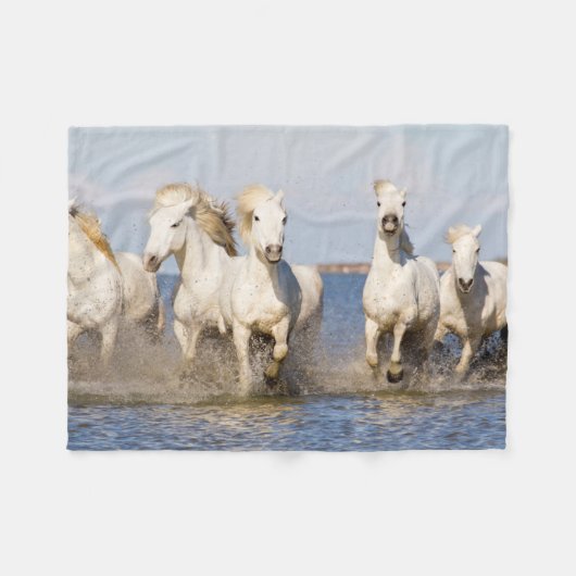 Couverture Polaire Chevaux de Camargue (Devant (Horizontal))