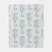 Couverture Polaire Chevaux de mer tropicaux, Motif hippocampe - gris  (Devant)