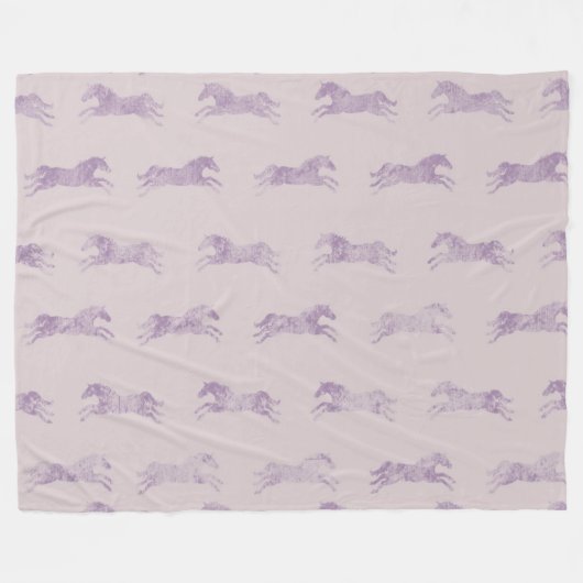 Couverture Polaire Chevaux équestres classiques pourpres (Devant (Horizontal))