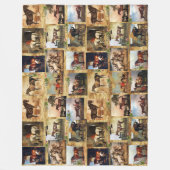 COUVERTURE POLAIRE CHEVAUX PEINTURES D'ART FIN PARCHEMENT, CHAUSSURES (Devant)