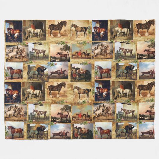 COUVERTURE POLAIRE CHEVAUX PEINTURES D'ART FIN PARCHEMENT, CHAUSSURES (Devant (Horizontal))