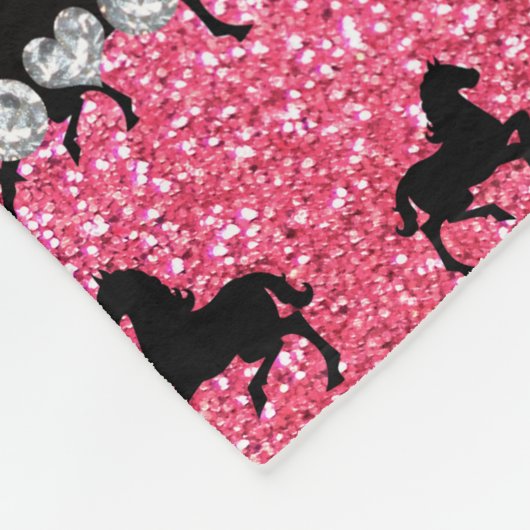 Couverture Polaire Chevaux roses fuchsia nommés personnalisés de (Coin)