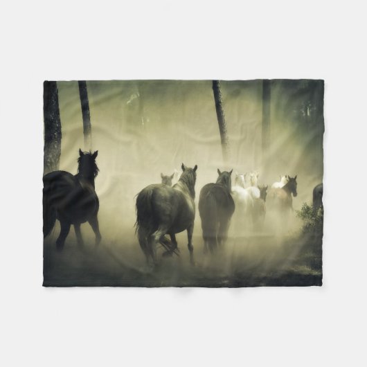 Couverture Polaire Chevaux sauvages (Devant (Horizontal))