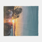 Couverture Polaire Chevaux Sauvages Au Coucher Du Soleil (Devant (Horizontal))