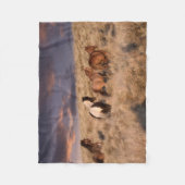 Couverture Polaire Chevaux sauvages en course (Devant)