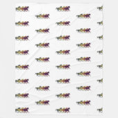 Couverture Polaire Chevaux traversant le blanc (Devant)