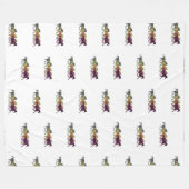 Couverture Polaire Chevaux traversant le blanc (Devant (Horizontal))