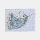 Couverture Polaire Cheveux de bleu de licorne (Devant (Horizontal))