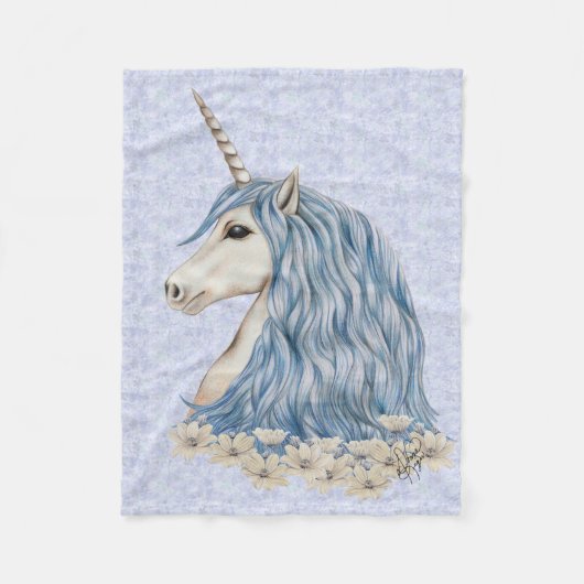 Couverture Polaire Cheveux de bleu de licorne (Devant)