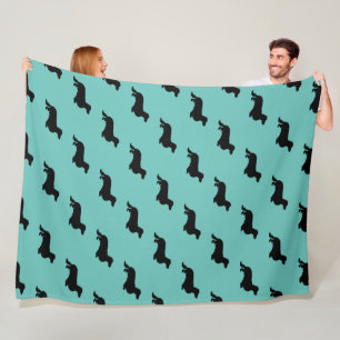Couverture Polaire Cheveux longs Dachshund - Silhouette 1