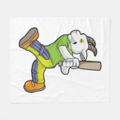 Couverture Polaire Chèvre comme Batsman avec chauve-souris de cricket (Devant (Horizontal))