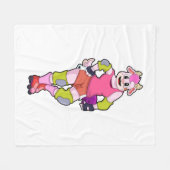 Couverture Polaire Chèvre comme Patinage en ligne avec Patins en lign (Devant (Horizontal))