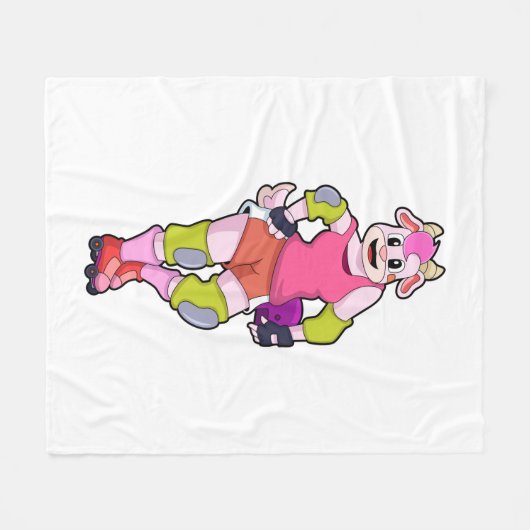 Couverture Polaire Chèvre comme Patinage en ligne avec Patins en lign (Devant (Horizontal))