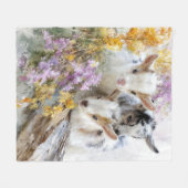 Couverture Polaire Chèvres bébés au feuillage d'automne 14 (Devant (Horizontal))