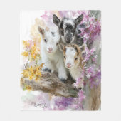 Couverture Polaire Chèvres bébés au feuillage d'automne 45 (Devant)