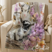 Couverture Polaire Chèvres bébés en feuillage d'automne 9