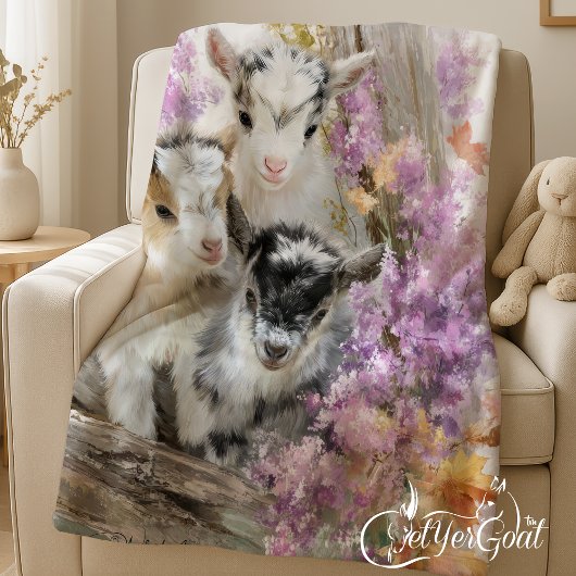 Couverture Polaire Chèvres bébés en feuillage d'automne 9