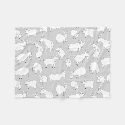 Couverture Polaire Chèvres jouant - gris (Devant (Horizontal))