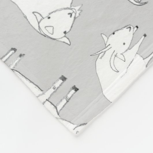 Couverture Polaire Chèvres jouant - gris (Coin)