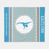 Couverture Polaire Chevron bleu/gris barre la gymnastique avec le (Devant (Horizontal))