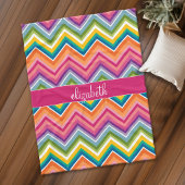 Couverture Polaire Chevron de couleur vive Motif Nom du script