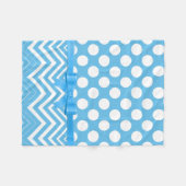 Couverture Polaire Chevron Et Polka Point En Ruban Bleu Blanc (Devant (Horizontal))