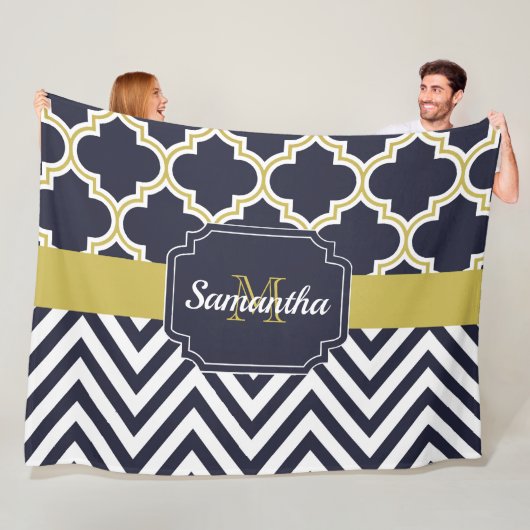 Couverture Polaire Chevron et Quatrefoil (En situation)
