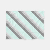 Couverture Polaire chevron gris turquoise (Devant (Horizontal))