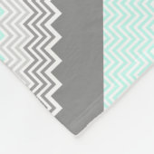 Couverture Polaire chevron gris turquoise (Coin)