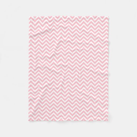 Couverture Polaire Chevron horizontal rose et blanc de petite taille (Devant)