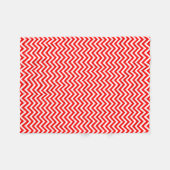 Couverture Polaire Chevron horizontal rouge et blanc de petite taille (Devant (Horizontal))