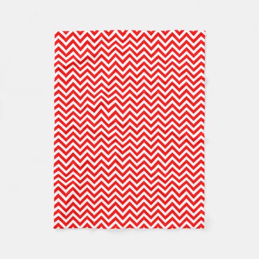 Couverture Polaire Chevron horizontal rouge et blanc de petite taille (Devant)